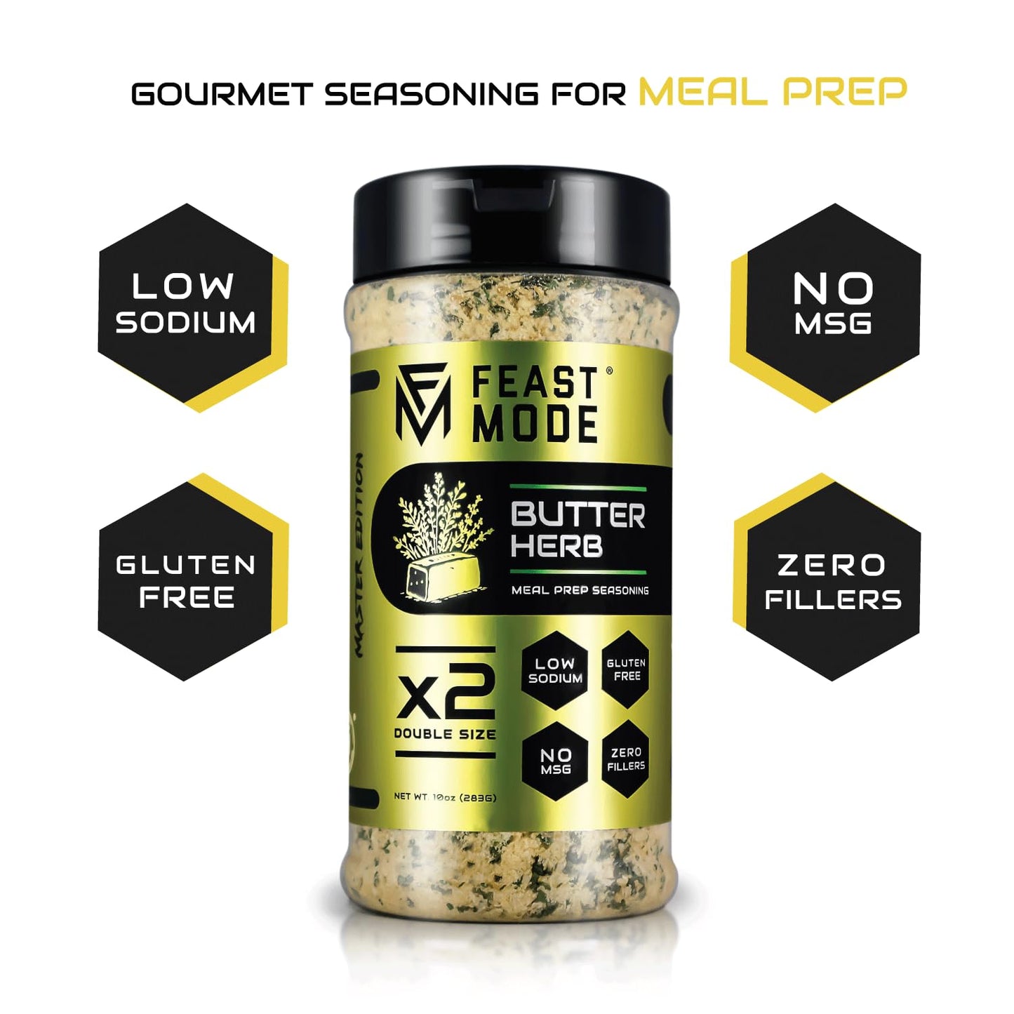Butter Herb Seasoning | Feast Mode Flavors 10Oz Master Edition | Low Sodium | Low Calorie | Zero Artificial Fillers Binders Or D