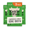 Kettle & Fire Beef Bone Broth, Keto, Paleo, Gluten Free, High Protein, 16.9 oz (Pack of 3)