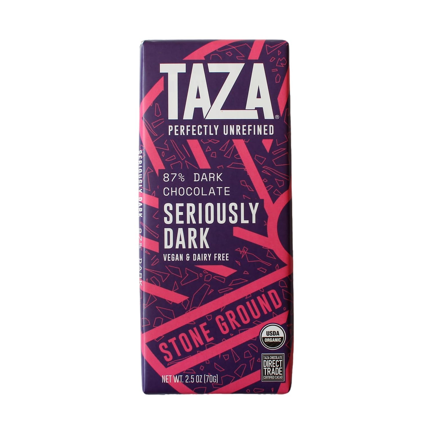 Taza Chocolate Organic Amaze Bar 87% Stone Ground, Seriously Dark, 2.5 Ounce (10 Count), Vegan