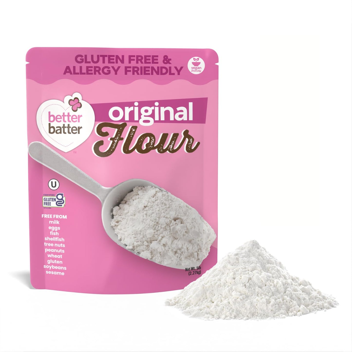 Better Batter Original Blend Multipurpose Gluten Free Flour 5lb - Certified GFCO, Vegan, Kosher, Non-GMO - Top 9 Allergen Free, 