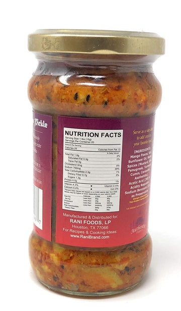 Rani Punjabi Mango Pickle Mild (Achar, Indian Relish) 10.5Oz (300G) Glass Jar ~ Vegan | Gluten Free | Non-Gmo | Kosher | No Colors | Popular Indian Condiment, Indian Origin