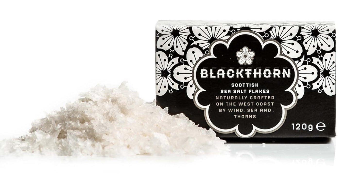 Blackthorn Scottish Gourmet Sea Salt Flakes - Natural And Unrefined - Sustainable Production - Mineral Rich Vegan - 4.25 Ounce