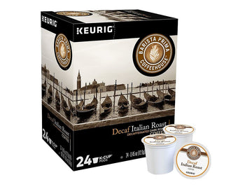 Barista Prima Italian Roast Decaf Coffee, Keurig K-Cup Pods, Dark Roast, 24/Box (6624)