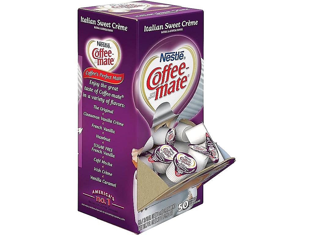 Coffee-Mate 84652 Liquid Coffee Creamer, Italian Sweet Creme, 0.375 Oz Cups (Box Of 50)