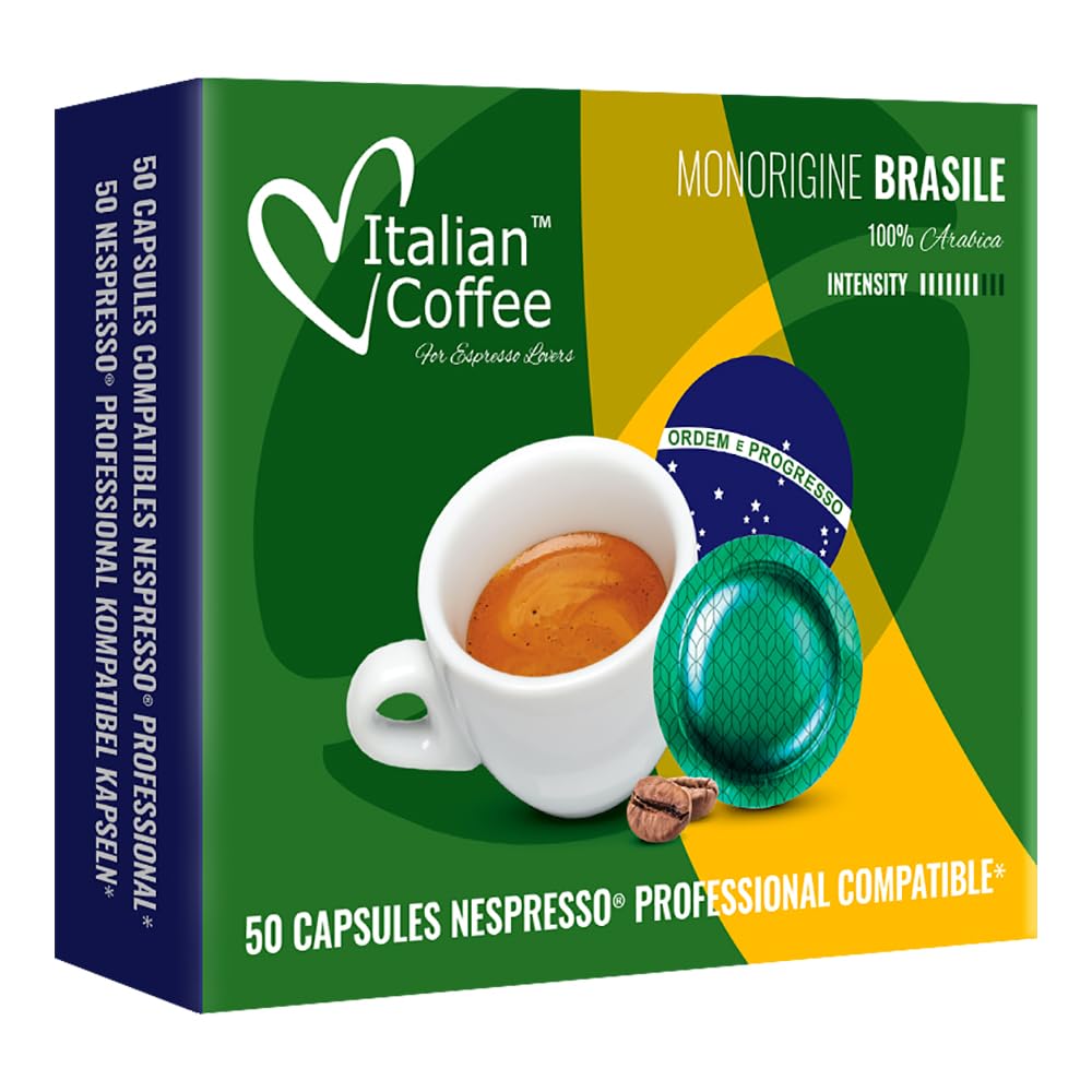 ITALIAN COFFEE Coffee Pods for Nespresso Professional Machines, Compatible with Zenius, Gemini, Momento, 50 Count, Pack of 1