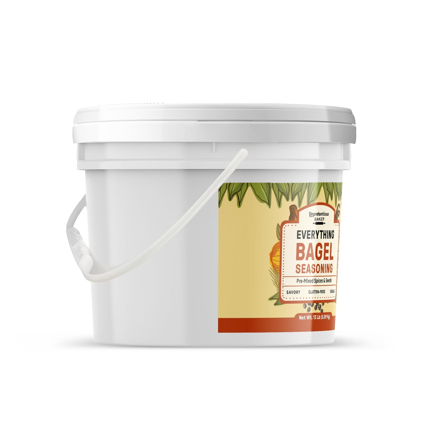 Unpretentious Everything Bagel Seasoning, 2 Gallon Bucket, Add Texture & Flavor To Any Recipe, Mix Of Sesame Seeds, Garlic, Onio