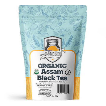 Fermentaholics Usda Certified Organic Loose-Leaf Assam Black Tea - Perfect For Homebrewing Kombucha, Hot Tea, And Iced Tea - Ou