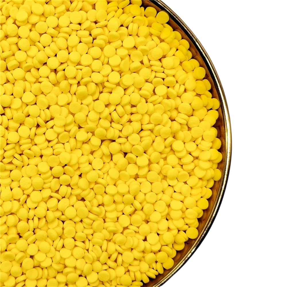 NIPEOR Rainbow Sprinkles Yellow Confetti Sprinkles 3.53oz/100gEdible Sprinkle Topping Confetti Sprinkles, Round Sprinkles for Ca