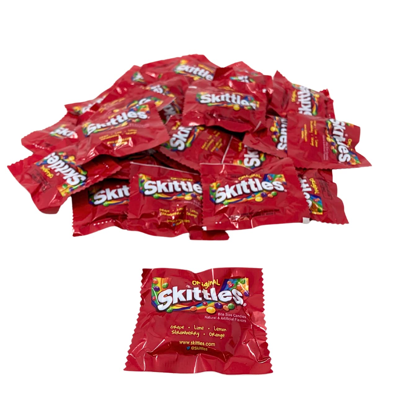 Skittles Original Flavor Candy Coated Fruit Chew Fun Size 1 Lbs Individually Wrapped Bulk Party Assortment 25+ Bite Size Mini Pa