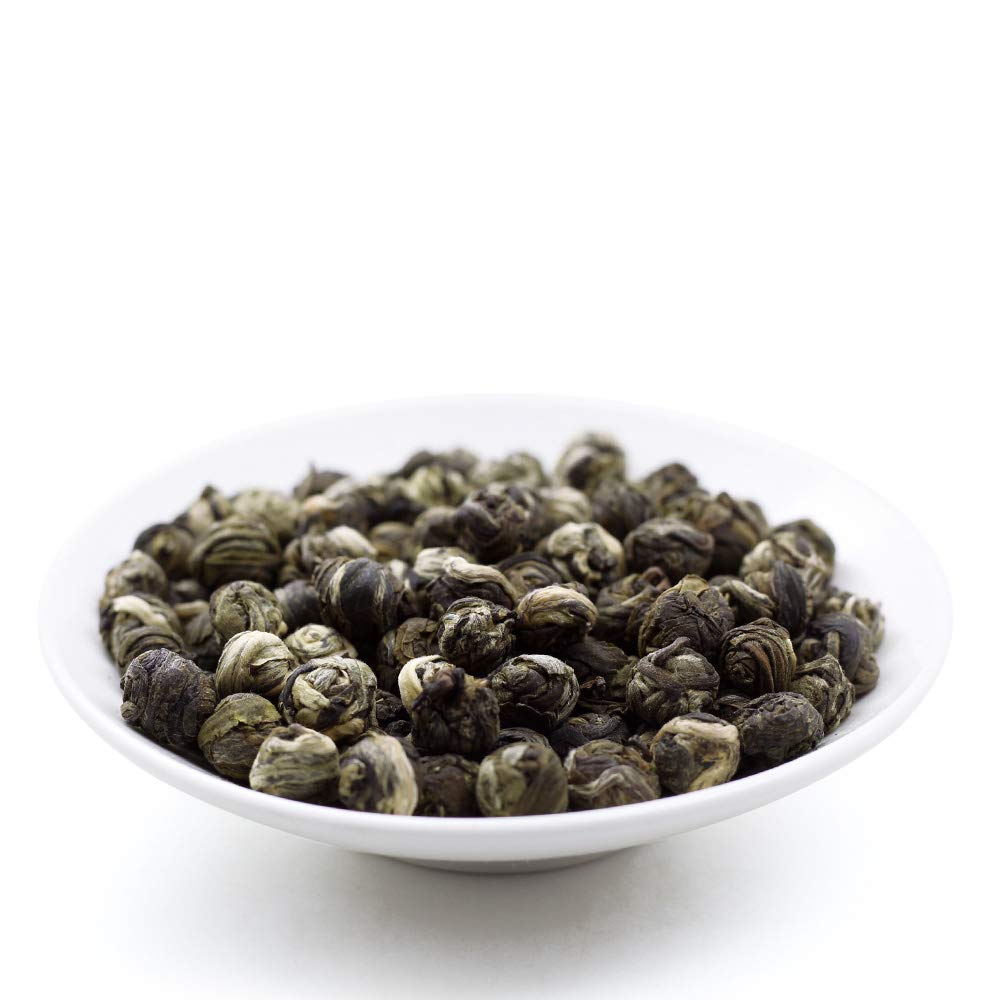 LWXLJMJZC Jasmine Dragon Pearls Tea - Loose Leaf Green Tea, 100g/3.5oz, Pleasant Jasmine Aroma, For Hot and Cold Brew