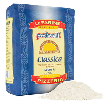 Classica, Tipo ''00'' Double Zero Flour Extra Fine, 11 Lbs (5 Kg), Neapolitan Italian Pizza, Bread, Pasta, And More, All Natural
