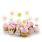 30 Pcs Daisy Cupcake Toppers, 6 Styles Daisy Flower Cake Picks Chrysanthemum Party Decorations For Spring Birthday Wedding Suppl