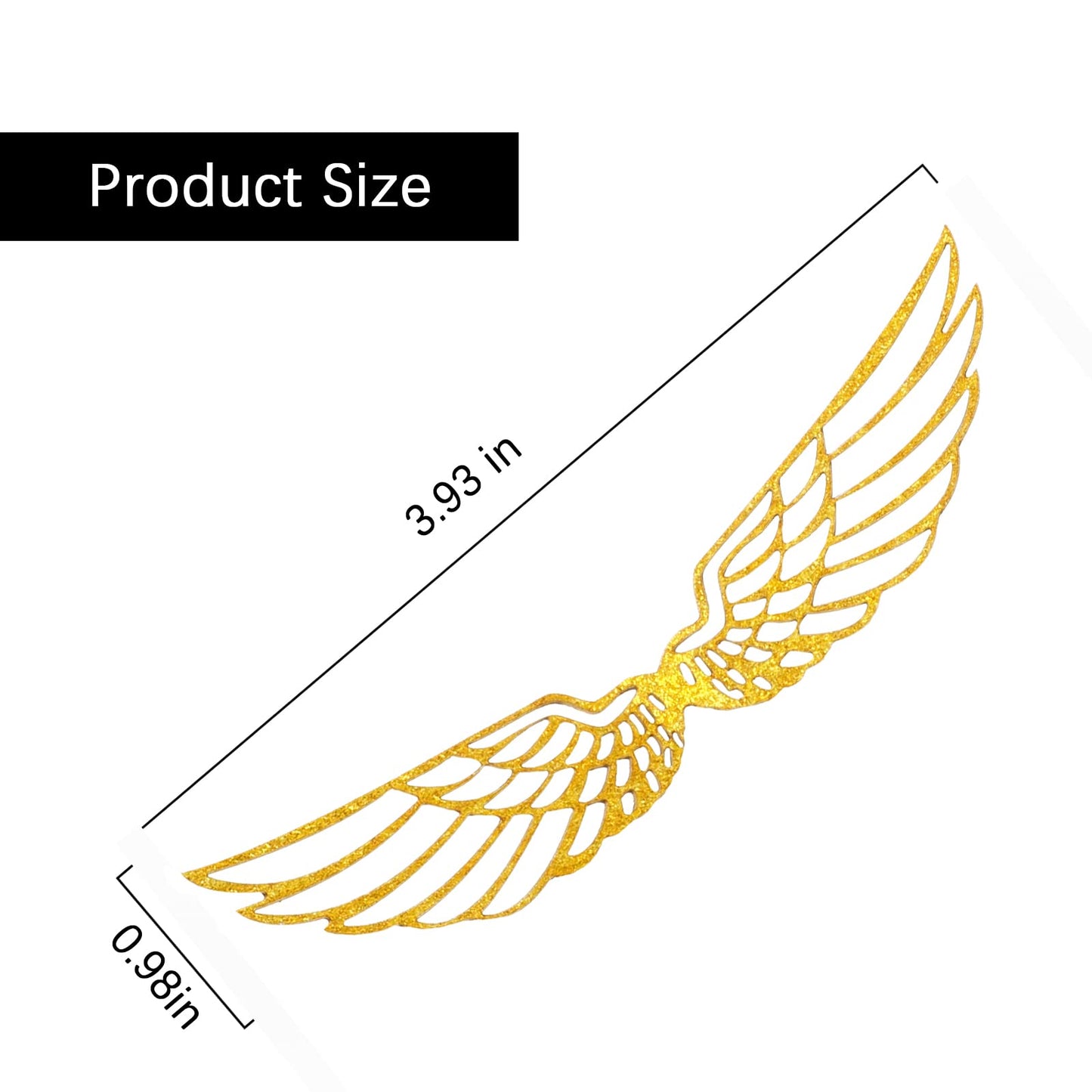 Doryfew Chocolate Decoration Toppers, 50Pcs Golden Wings Wafer Cupcake Toppers, Style D, Model TS-5, Paper Material