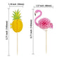 Gyufise 24Pcs Flamingo Cupcake Toppers, Pineapple Food Picks, Paper, Small, Tropical Hawaii Party Decorations