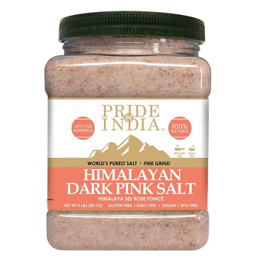 Pride Of India Himalayan Pink Salt - Fine Grind, 80 Ounce Jar, Enriched with 84+ Natural Minerals
