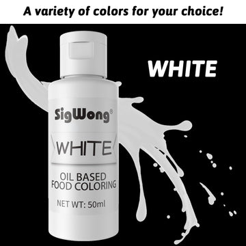 Oil Based Food Coloring For Chocolate - 50Ml White Upgraded Edible Oil Based Food Dye For Cake Decorating, Icing Frosting, Fonda