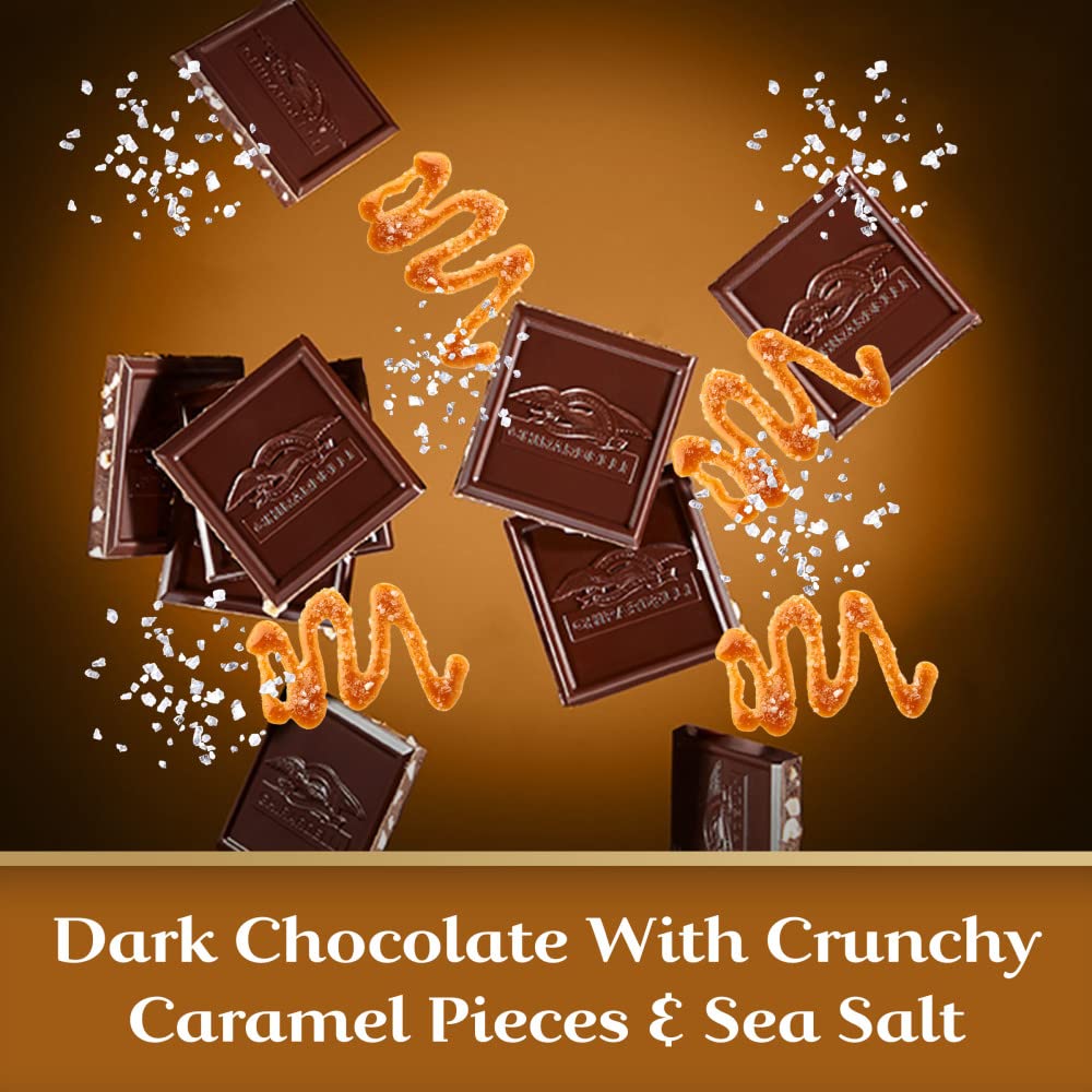 Ghirardelli Dark Chocolate Bar With Sea Salt Caramel Filling, 3.5 Oz Bar