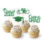 Moitkptt Graduation Cupcake Toppers, Class of 2025, Green, 24 Count, Paper