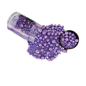 Edible Purple Sugar Pearls Candy Sprinkles 120G/ 4.23Ounce Baking Cake Sprinkles Cupcake And Cake Topper Cookie Decorations Wedding Party Valentines Halloween Christmas Supplies