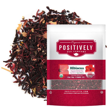 Organic Positively Tea Company Hibiscus Herbal Tea Loose Leaf 16 Ounce