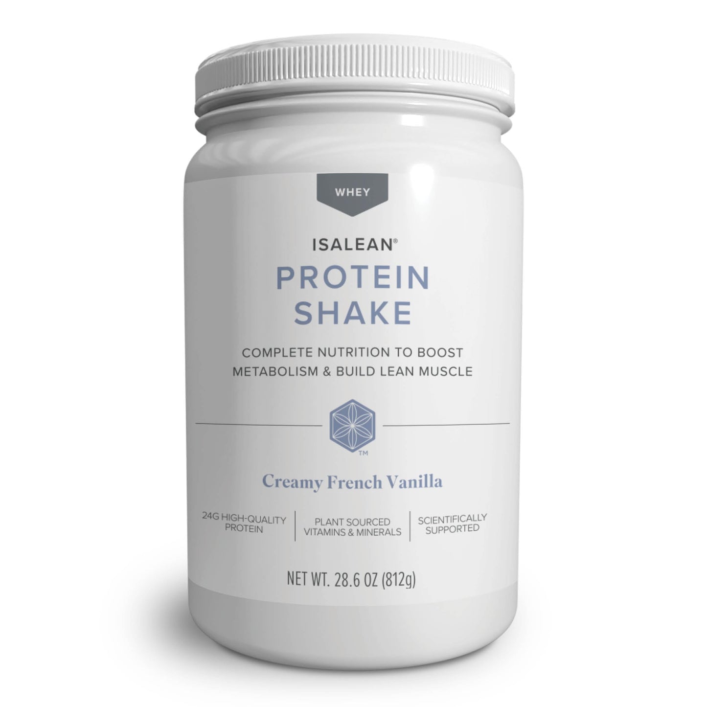 Isagenix IsaLean Protein Shake - Meal Replacement - 27.2 oz Canister - Creamy French Vanilla - 24 Vitamins and Minerals