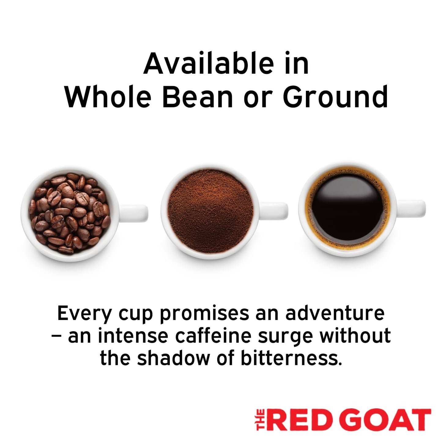 The Red Goat Ground Coffee Beans - 16 OZ - Highest-Caffeine, 1 Cup = 6 Cups, 17,000 UG/G Caffeine