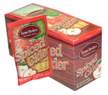 Farmer Brothers Instant Apple Spiced Cider Packets, 25 Single-Serve Drink Mix, 0.6 Ounce each, Hot or Iced Beverage