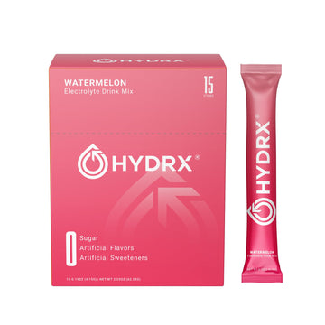 Hydrx Zero Sugar Electrolyte Powder - Clean, Balanced Hydration Drink Mix with Essential Electrolytes - Watermelon Flavor - 15 P