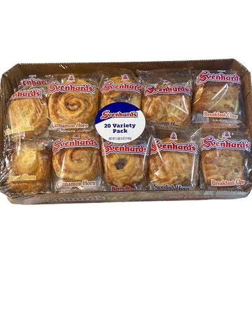 Svenhard'S Variety Danish 20 Count Cinnamon, Berry, Cheese,Raisin,Breakfast Claw, - B - C8