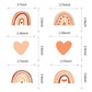 48 Pcs Boho Rainbow Party Cupcake Toppers For Boho Rainbow Birthday Party Decorations