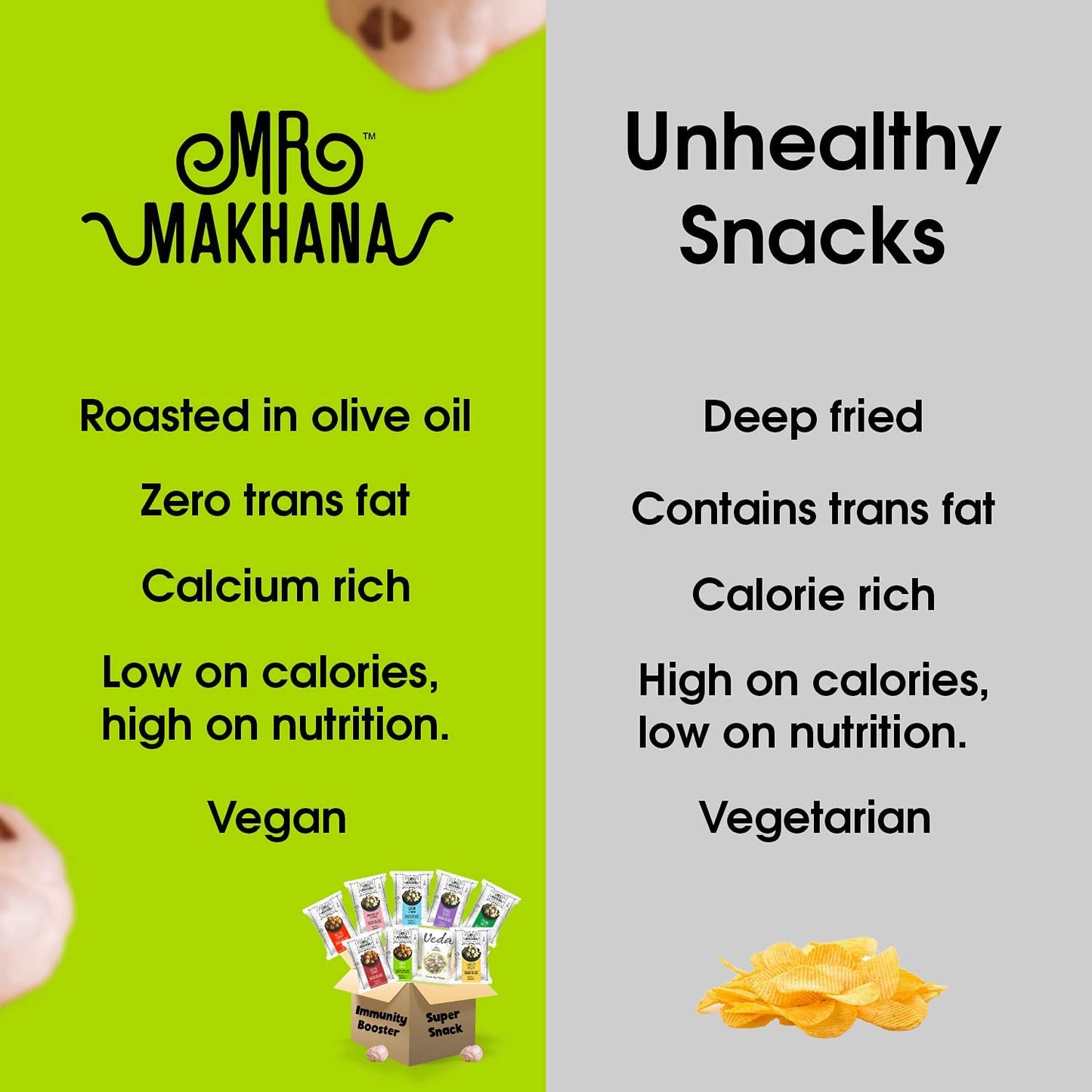 Mr Makhana Butter Tomato Flavored Makhana | Super Snack | Roasted | 2.65Oz (75G) Family Size