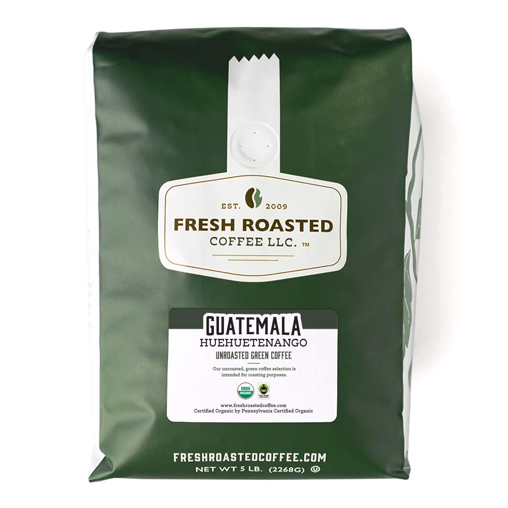 Fresh Roasted Coffee Unroasted Organic Guatemala 5 Pound USDA Organic Kosher