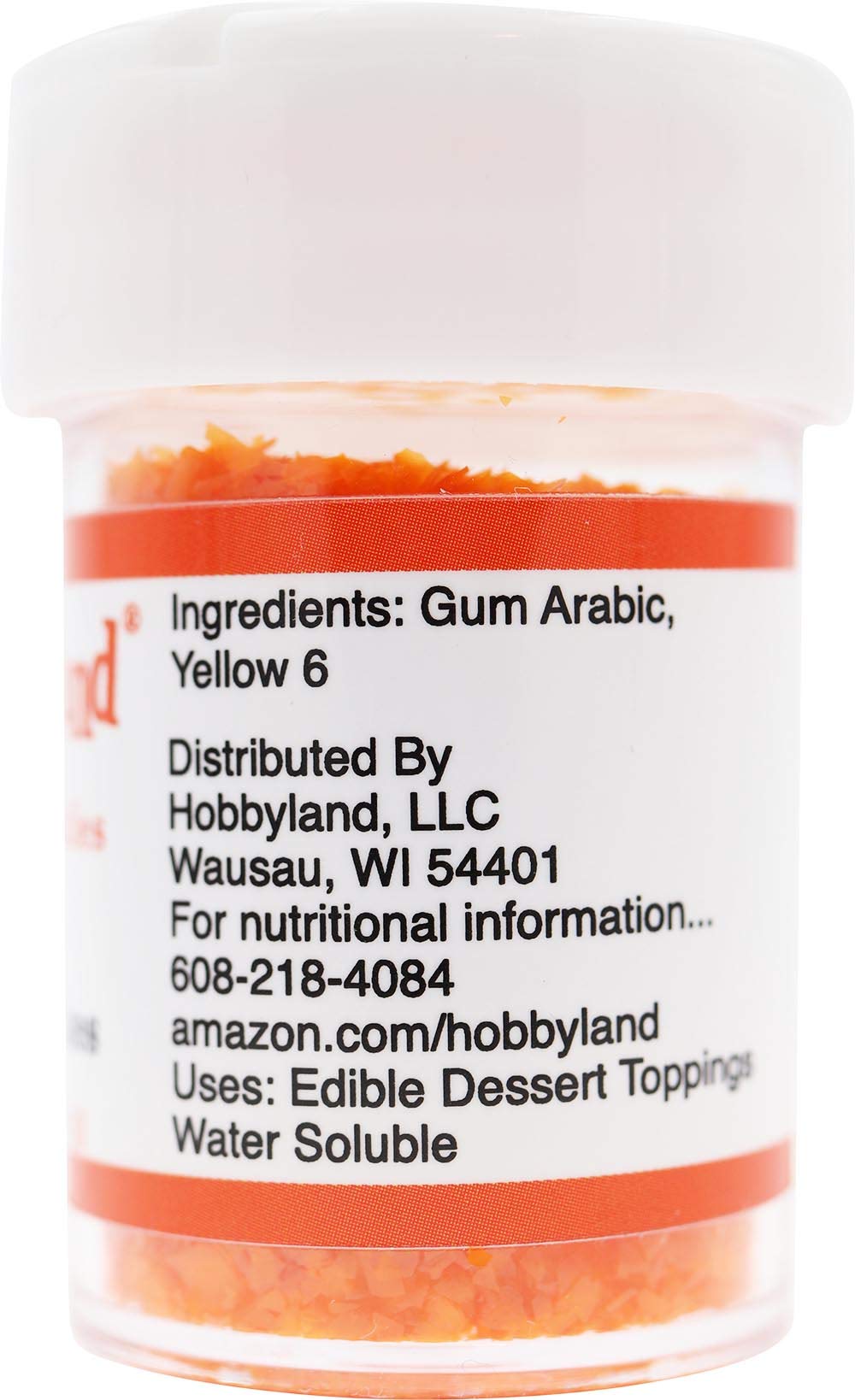 Hobbyland Edible Glittery Flakes (Orange Glitter Flakes, 1/4 oz)