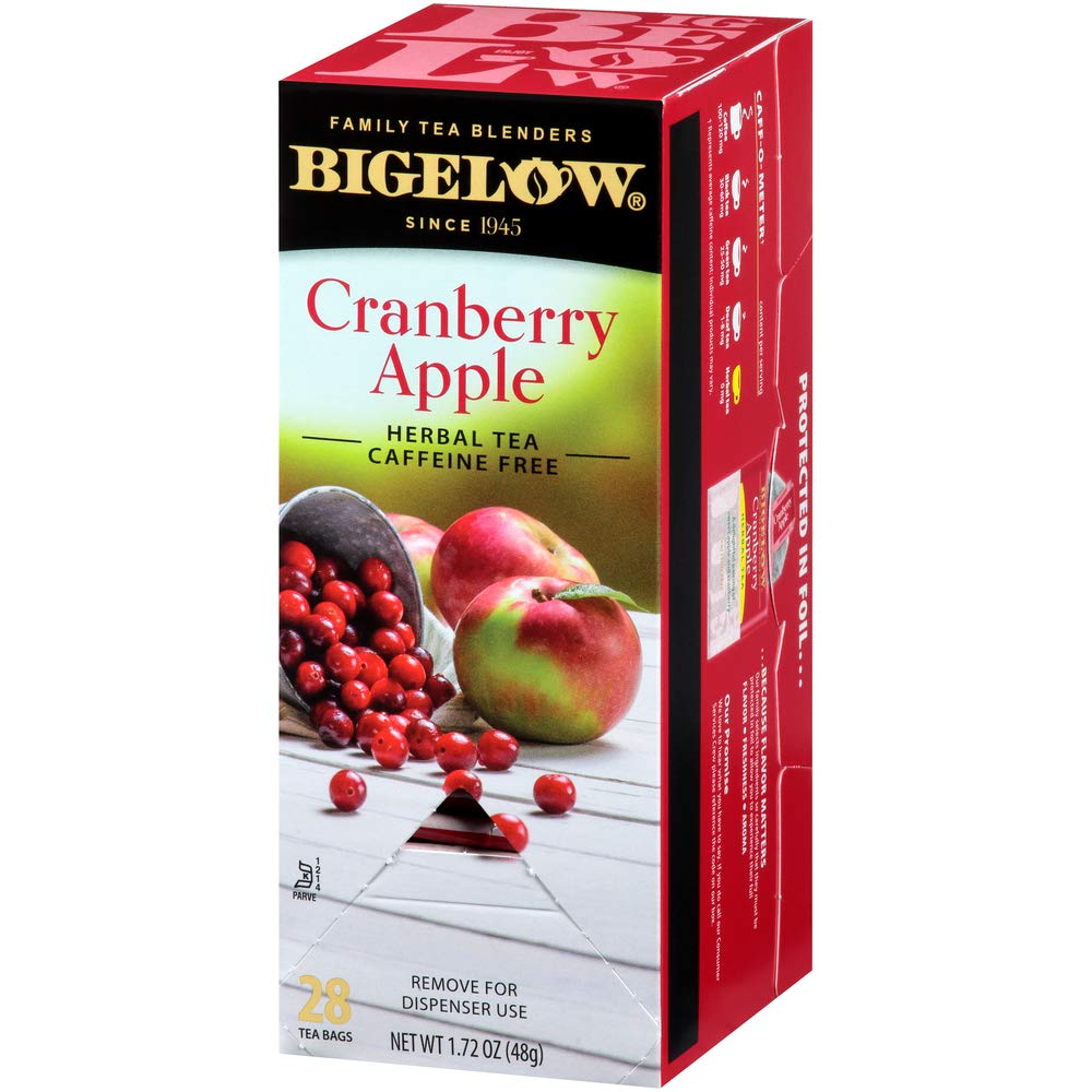Bigelow Tea Cranberry Apple Herbal Tea Bags, All Natural, Non-GMO, 28 Count (Pack of 6)