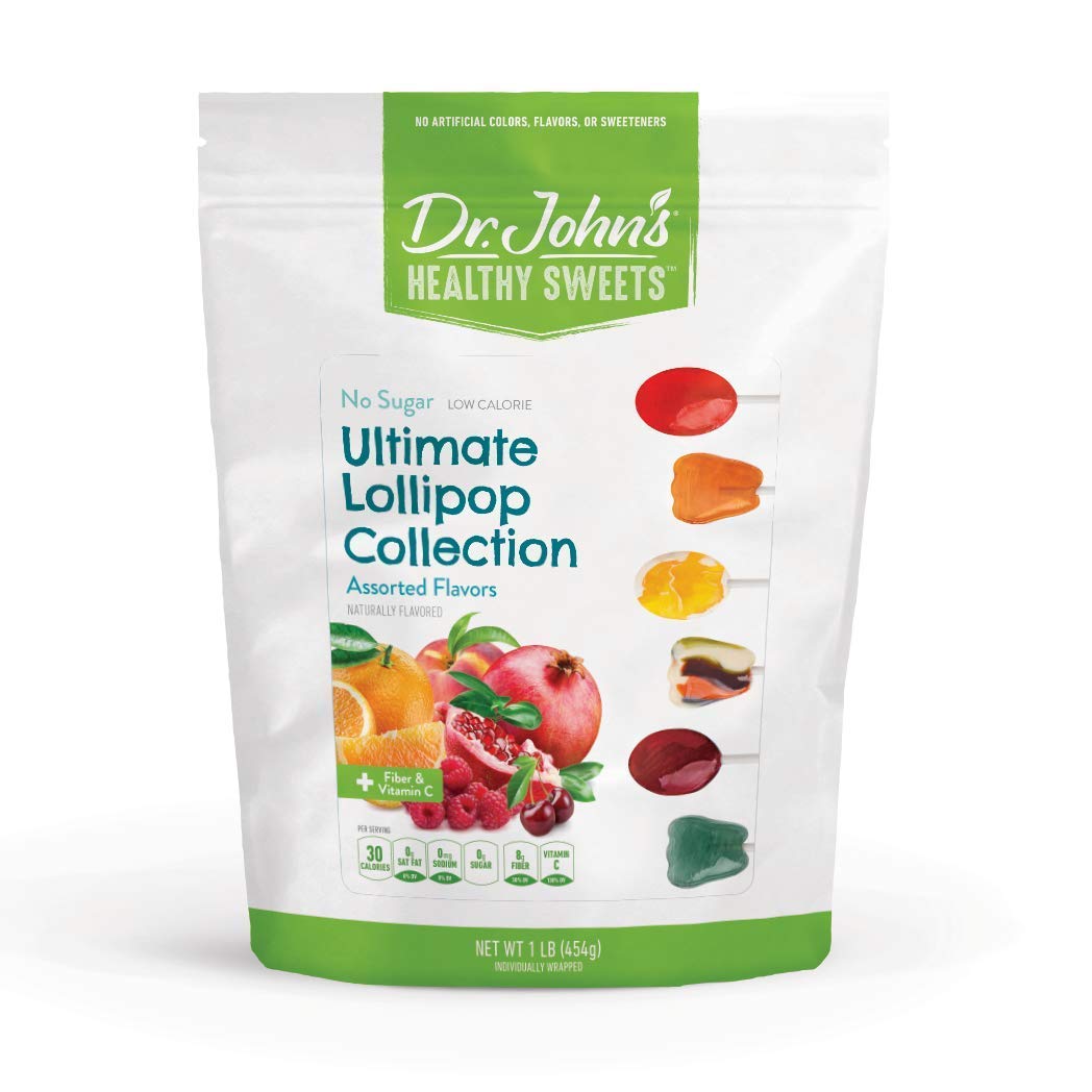 Dr. Johns Sugar Free Candy  Healthy Lollipops With Zero Sugar  Low Calorie Snacks  Keto Friendly Hard Candy Sweets  Ultimate Collection  60 Count  1 Lb