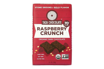 Taza Chocolate Organic Amaze Bar 60% Stone Ground, Raspberry Crunch, 2.5 Ounce (1 Count), Vegan