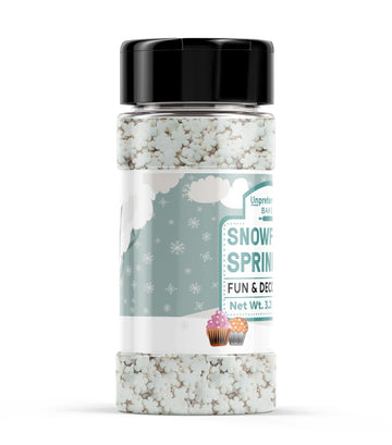 Unpretentious Snowflake Sprinkles, 3.2 Oz, Cake & Cookie Decorations, Light & Fun, Winter Shapes