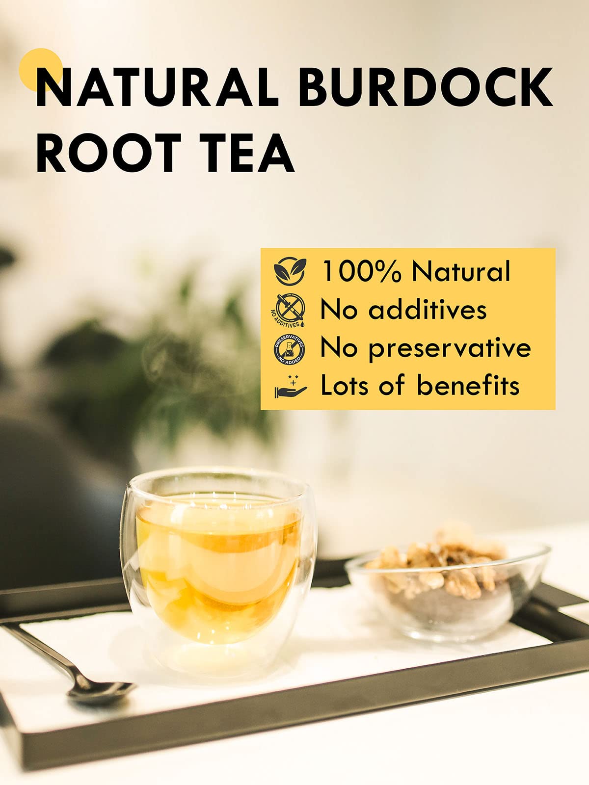 TeeLux Burdock Root Tea Bags, Caffeine Free Herbal Tea, 50 Count Pack