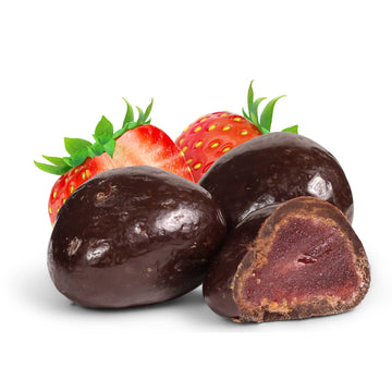 Dark Chocolate Covered Dried Strawberries by It's Delish, 12 Oz Bag | Gourmet Dark Chocolate Covered Strawberry Fruit Snacks Bul