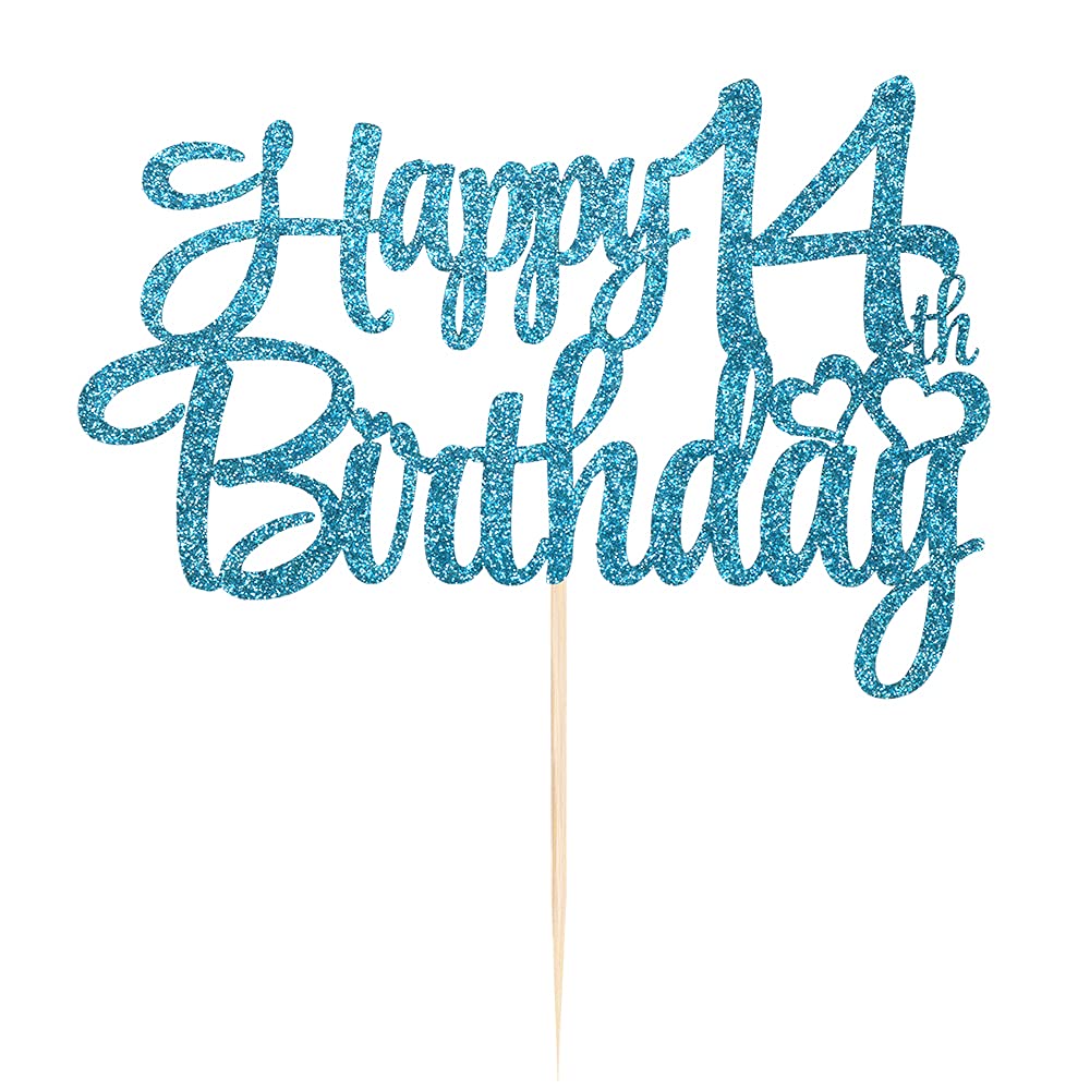 Blue Flash 14Th Birthday Cake Topper