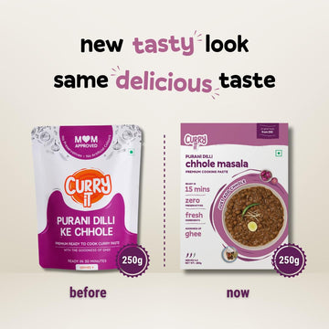 Curryit Instant Purani Dilli Ke Chole Curry Paste | Just Add Chickpeas | Ready In 15-30 Mins | Serves 4-6 | Made With Ghee | No