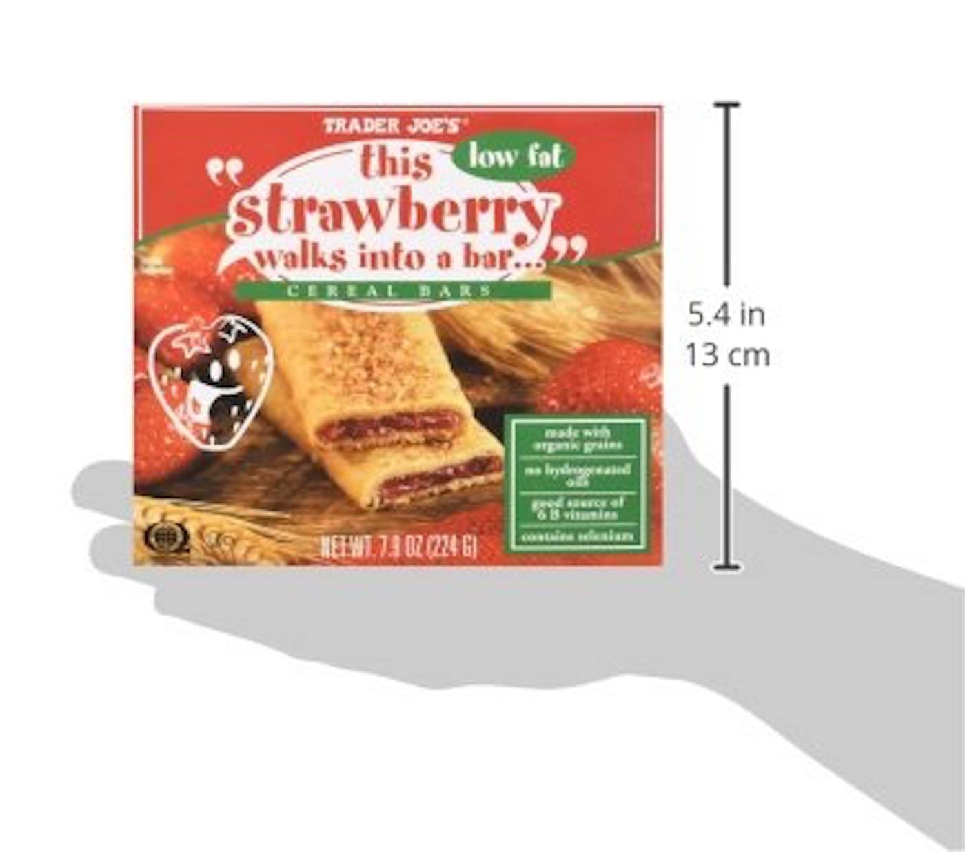 Trader Joe'S Strawberry Low Fat Cereal Bars, 6 Count Box (1.3 Oz/Bar), (Pack Of 6)