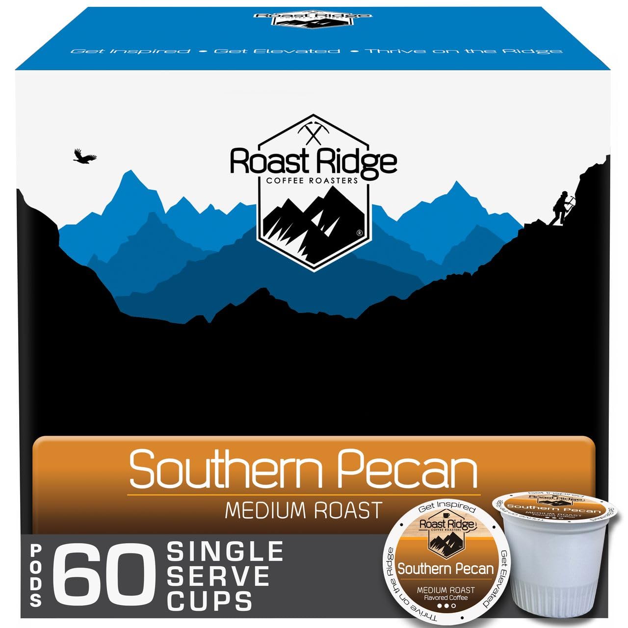 Roast Ridge Single Serve Coffee Pods For Keurig K-Cup Beverage Makers  Medium Roast  Southern Pecan  60 Count