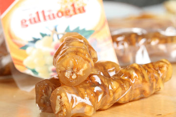 Gulluoglu Walnut Churchkhela (Cevizli Sucuk), 4 pieces (total 1.1lb - 500 gr), daily fresh shipment from Istanbul/Turkey