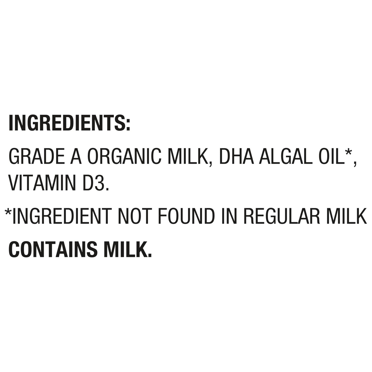 Horizon Organic DHA Omega-3 Milk, DHA Whole Milk, 64 fl oz Half Gallon Carton