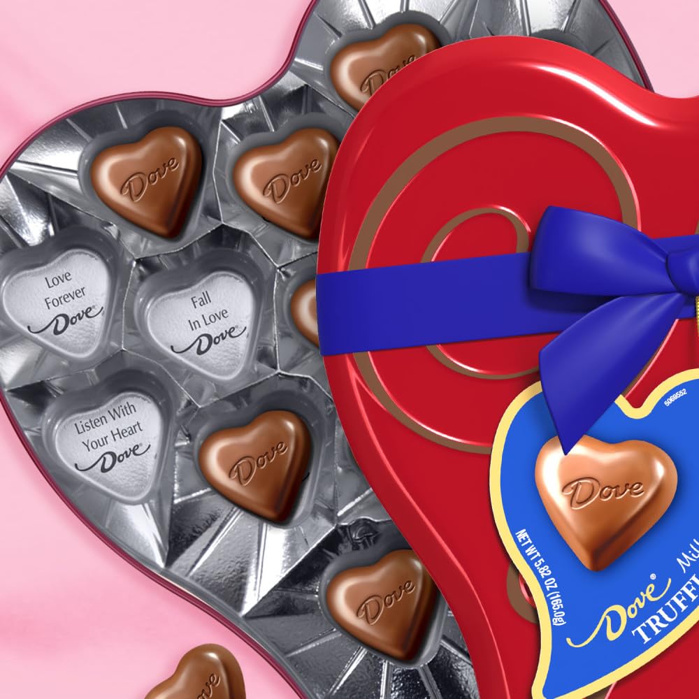 Dove Milk Chocolate Truffle Candy Heart Tin, Mini, 5.82 oz