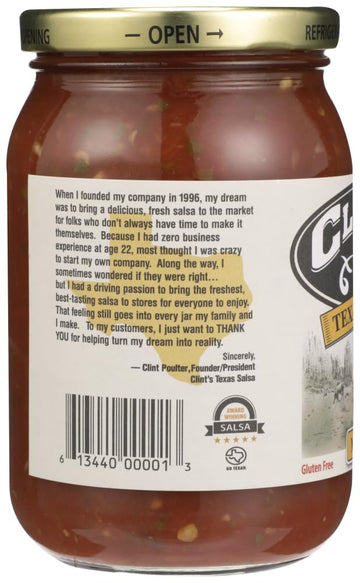 Clints Texas Medium Salsa 16.0 OZ (Pack of 3)