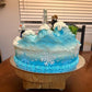 YOcity 50PCS Edible Snowflakes Cake Decorations, Wafer Paper, 1.9 inches, Blue+White Mix, Frozen Theme Party Supplies