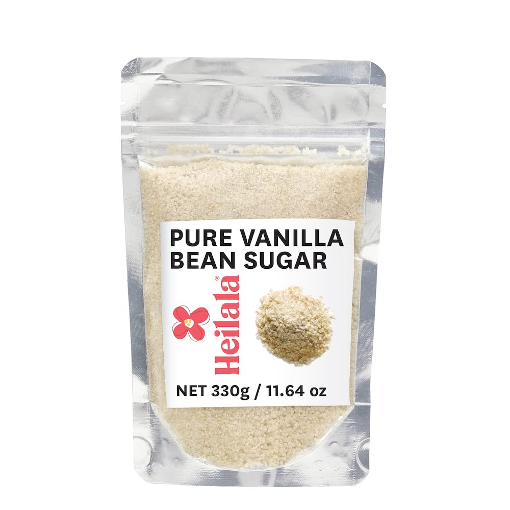 Heilala Pure Vanilla Sugar, Raw Sugar Infused with Vanilla Extract, 11.6 oz