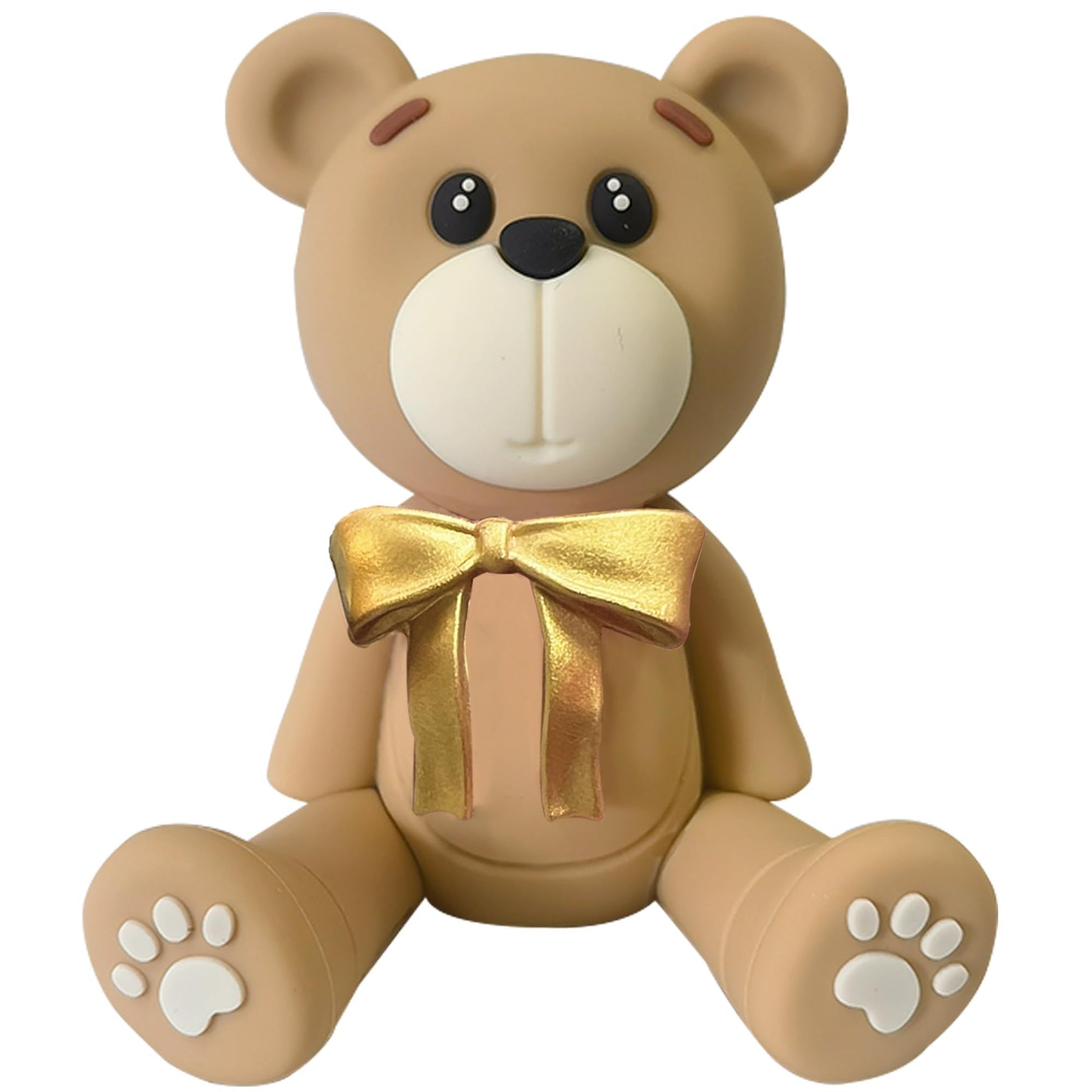 3D Bear Cake Toppers White Bear Cake Decorations For Boy Girl Baby Shower Birthday Party Supplies